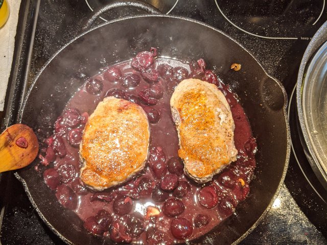 Pork Chops With Brandied Cherries